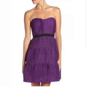 NWT BCBG MaxAzria Grape (Purple) Woven Mini Dress With Spaghetti Straps, Size 2